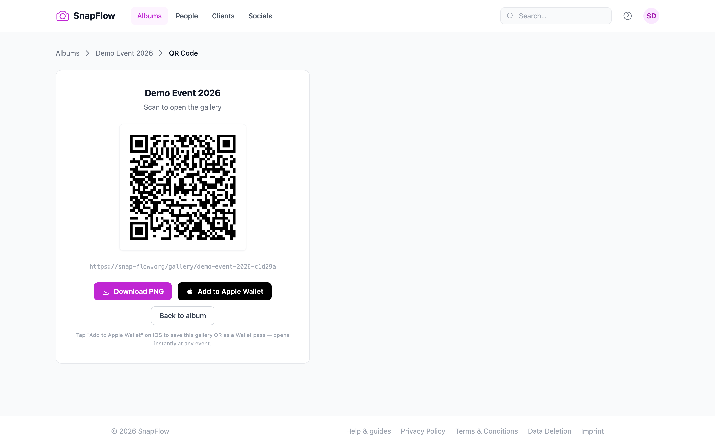 The album QR code