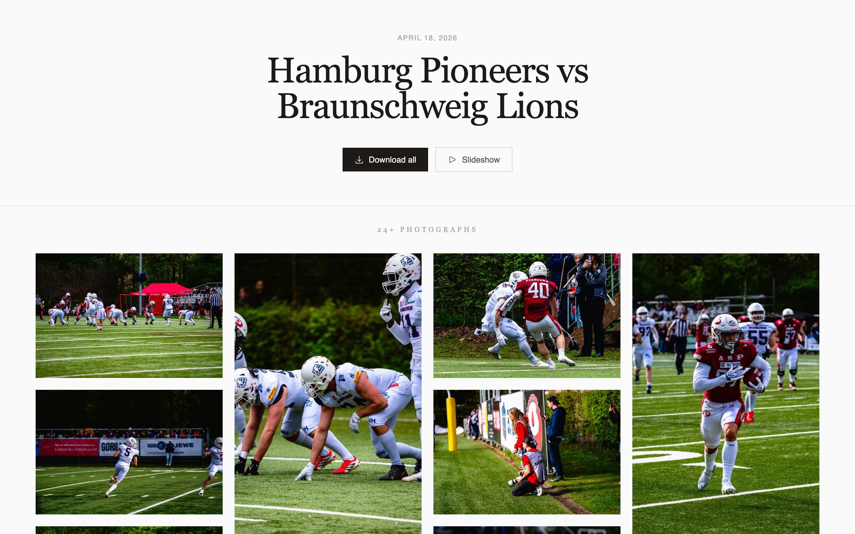 A public event gallery — football