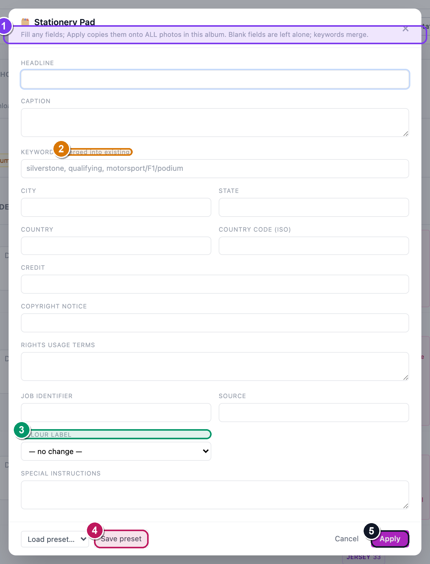 The Stationery Pad modal