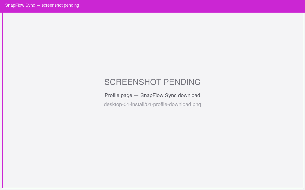 The Profile page with the desktop-app download