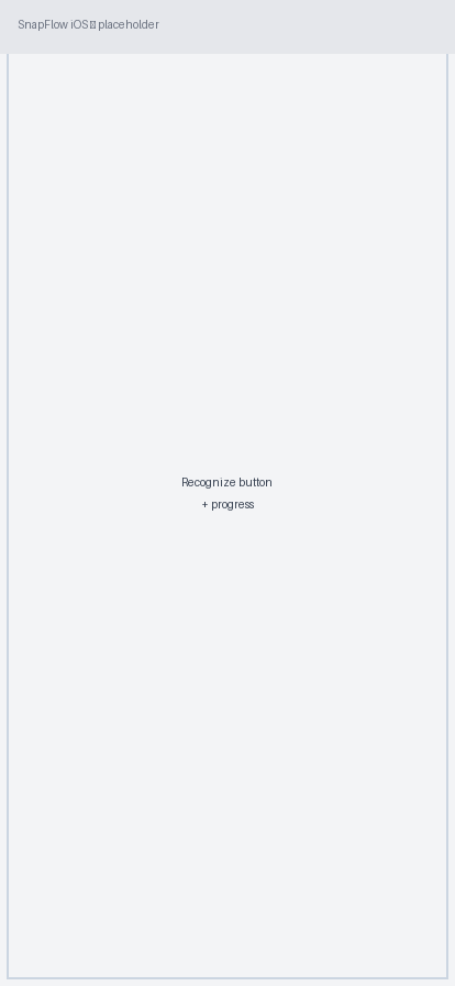 The Recognize button and progress