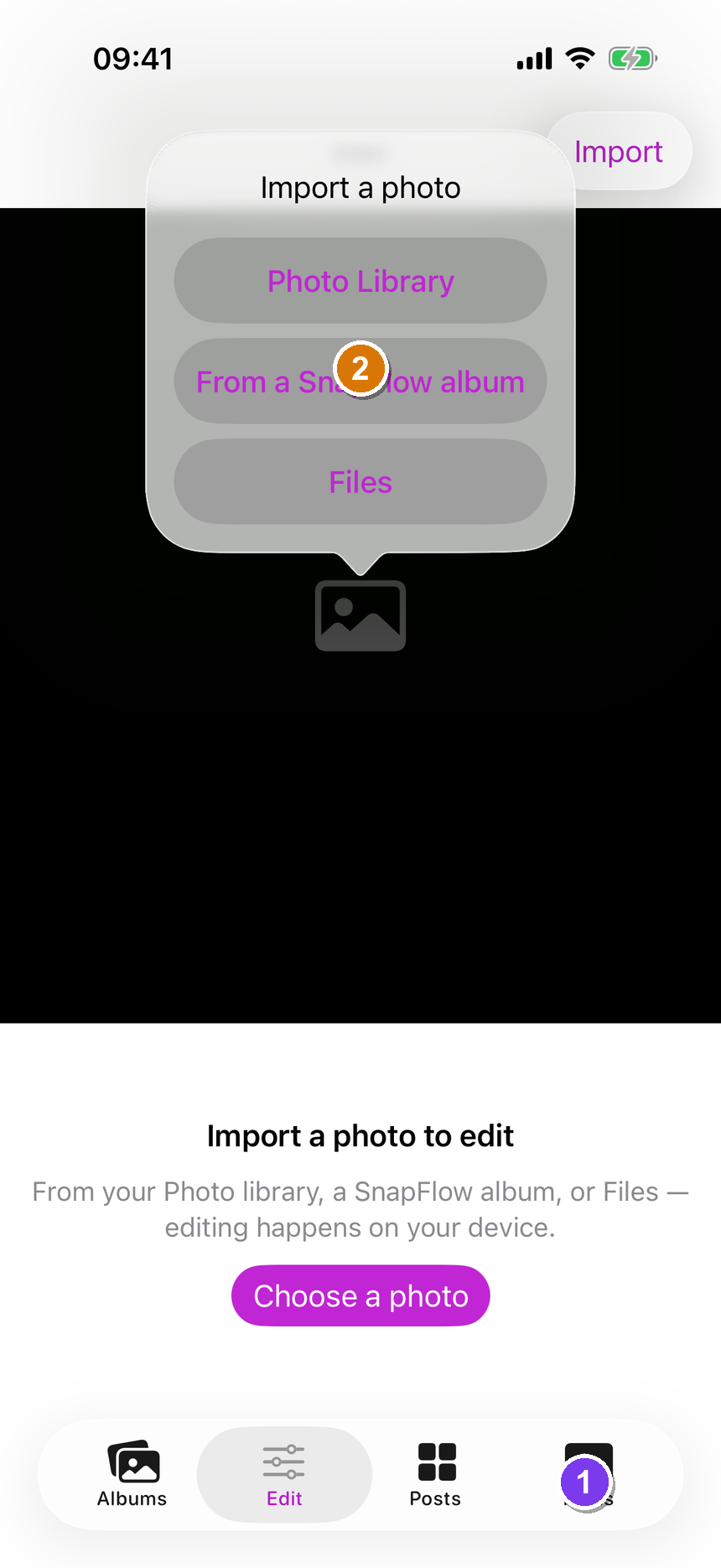 The bottom tab bar with four tabs